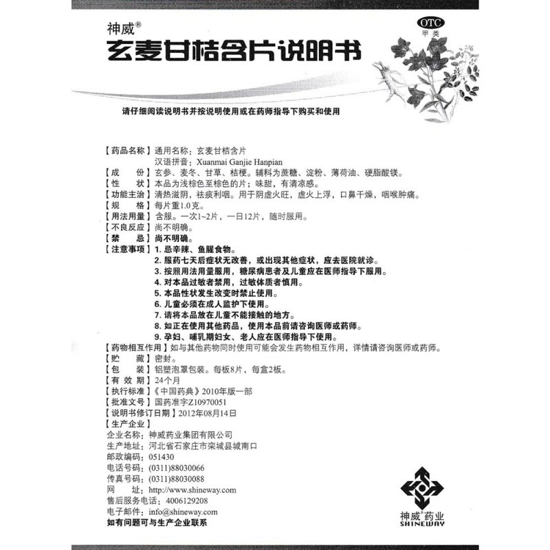 玄麦甘桔含片(神威)