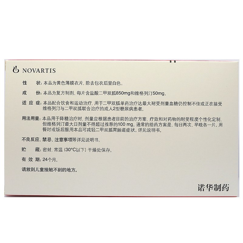 二甲双胍维格列汀片(宜合瑞（Eucreas）)